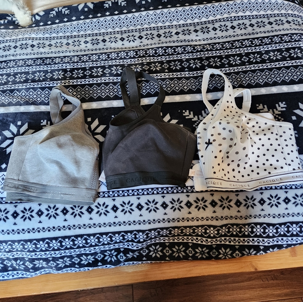 Set of 3 Lane Bryant Cacique 42DD Unlined No Wire Cotton Bras